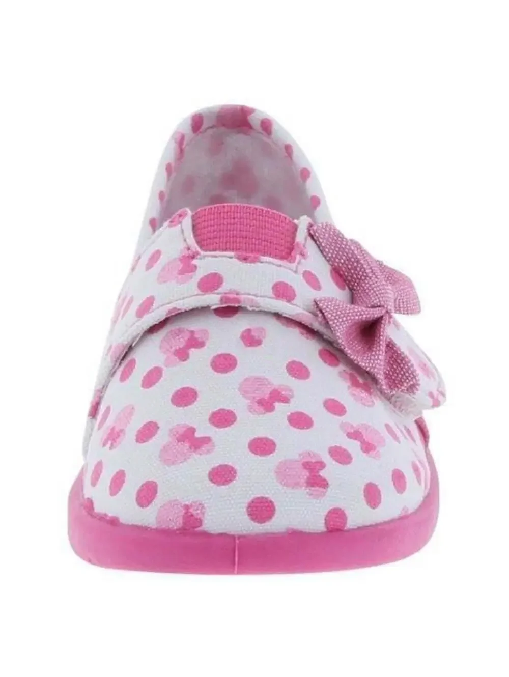 Disney Minnie Mouse Loafers 11.5 Toddler Girls Pink Polka Dot Canvas Shoes